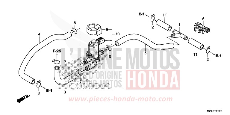 VALVE COMMANDE INJECTION D'AIR de VFR1200X "Crosstourer" Méca PEARL GLARE WHITE (NHB53B) de 2015